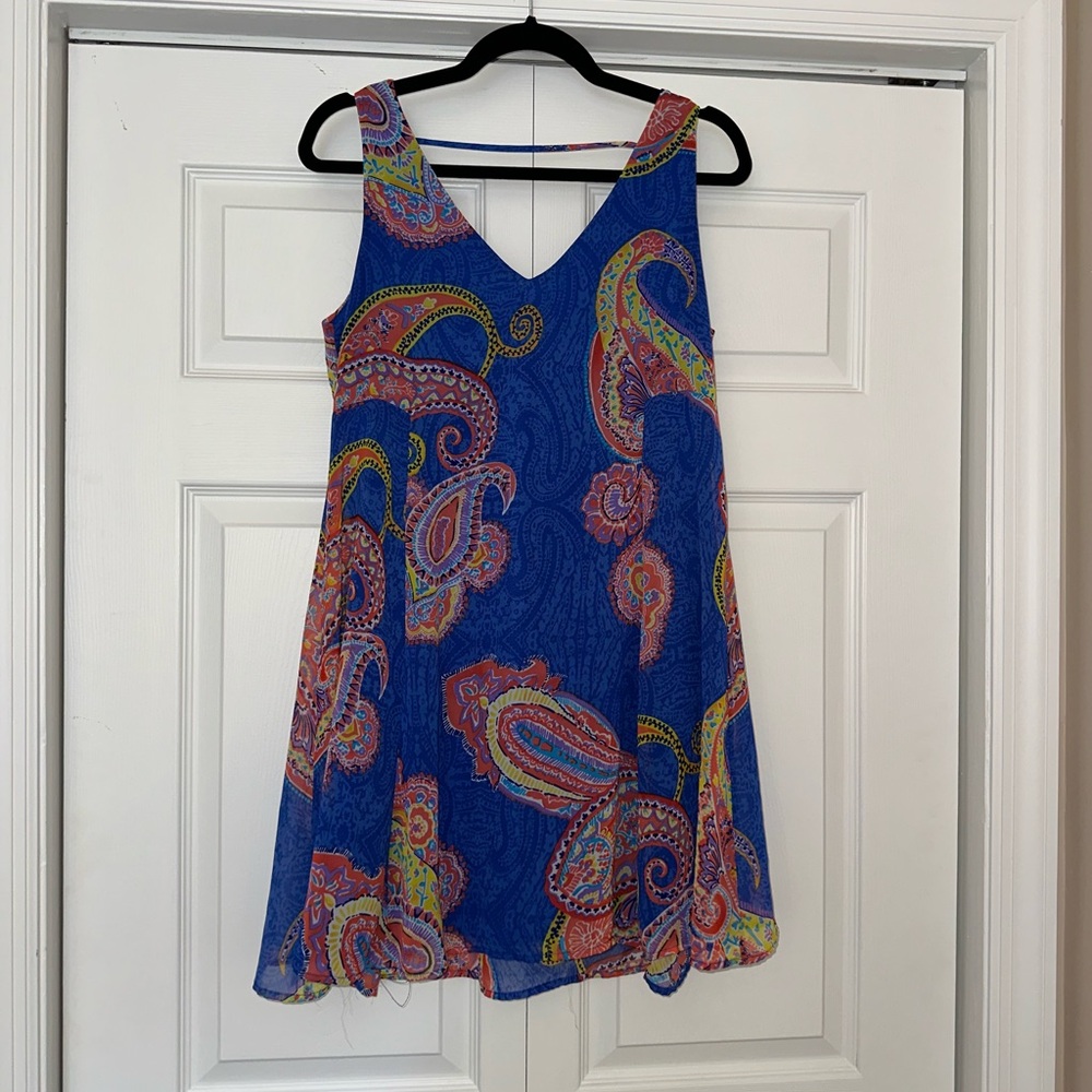 Pink owl, mini dress, Paisley print